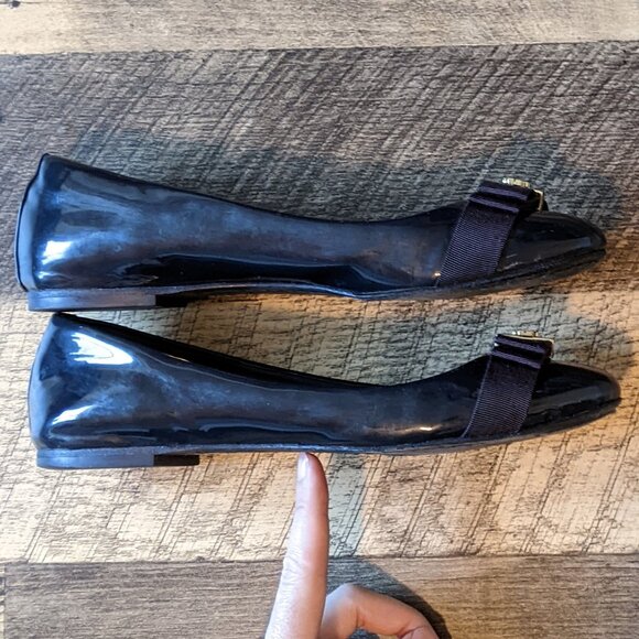Tory Burch Trudy Flats Navy Blue Patent Leather Shoes - Picture 3 of 7